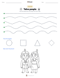 Taíno people printable worksheet preview