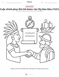 Trang tô màu Cuộc chinh phạt của Tây Ban Nha đối với Đế chế Aztec cho trẻ em