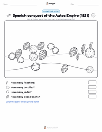 Spanish conquest of the Aztec Empire (1521) printable worksheet preview