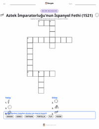 Aztek İmparatorluğu'nun İspanyollar Tarafından Fethi yazdırılabilir çalışma sayfası önizlemesi