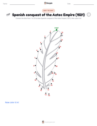 Spanish conquest of the Aztec Empire (1521) printable worksheet preview