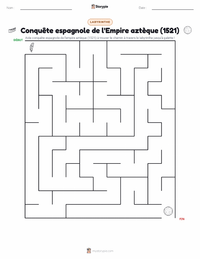 Aperçu de la feuille de travail imprimable Conquête espagnole de l'Empire aztèque