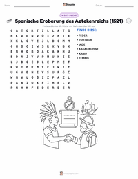 Spanische Eroberung des Aztekenreichs druckbare Arbeitsblatt Vorschau