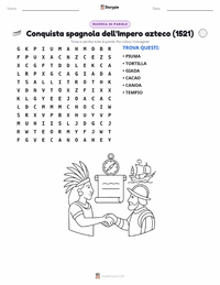Anteprima della scheda stampabile di Conquista spagnola dell'Impero Azteco
