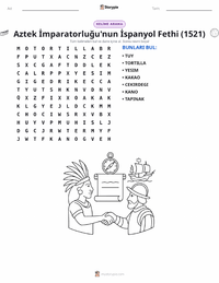 Aztek İmparatorluğu'nun İspanyollar Tarafından Fethi yazdırılabilir çalışma sayfası önizlemesi