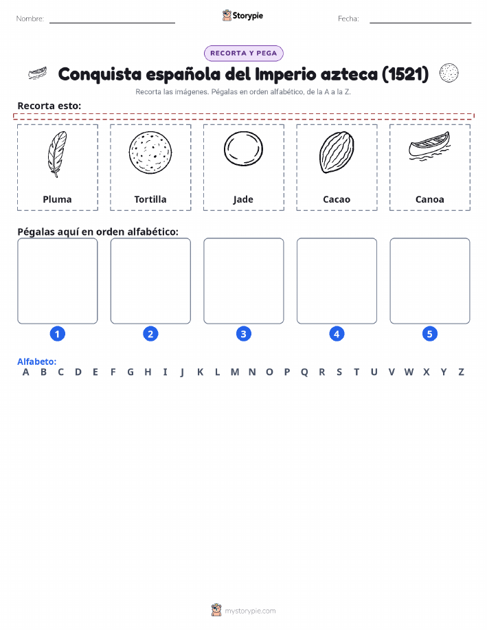 Cortar y Pegar el Alfabeto
