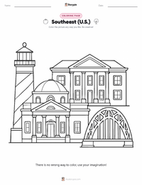 Southeast (U.S.) coloring page for kids