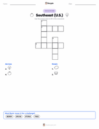 Southeast (U.S.) printable worksheet preview