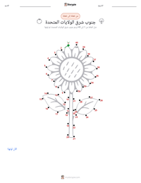 معاينة ورقة العمل القابلة للطباعة الجنوب الشرقي (الولايات المتحدة)