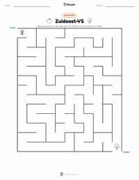 Zuidoosten (V.S.) afdrukbare werkblad voorbeeld