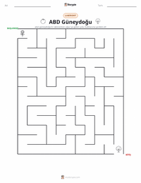 Güneydoğu (ABD) yazdırılabilir çalışma sayfası önizlemesi