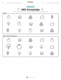 Güneydoğu (ABD) yazdırılabilir çalışma sayfası önizlemesi