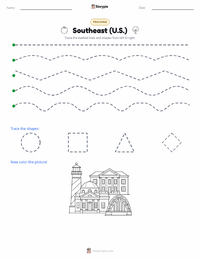 Southeast (U.S.) printable worksheet preview