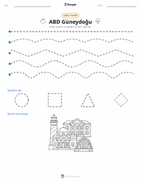 Güneydoğu (ABD) yazdırılabilir çalışma sayfası önizlemesi