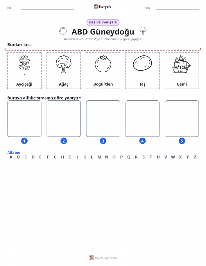 Kes & Yapıştır Alfabe