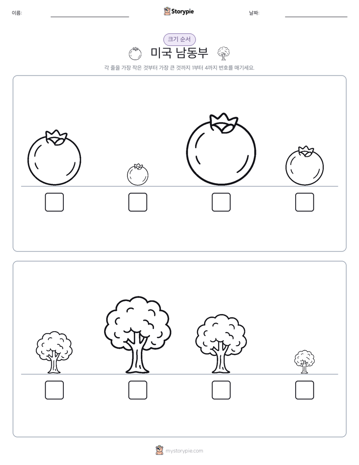 크기 순서