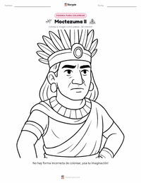 Página para colorear de Moctezuma II para niños