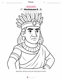 II. Moctezuma çocuklar için boyama sayfası