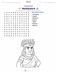 Vista previa de la hoja de trabajo imprimible de Moctezuma II