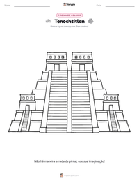 Prévia da folha de atividades imprimível Tenochtitlan
