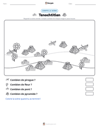 Aperçu de la feuille de travail imprimable Tenochtitlan