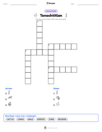 Tenochtitlan printable worksheet preview