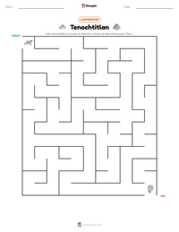 Aperçu de la feuille de travail imprimable Tenochtitlan
