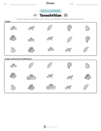 Aperçu de la feuille de travail imprimable Tenochtitlan