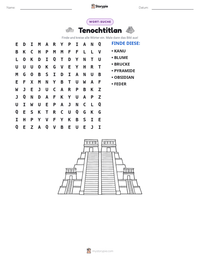 Tenochtitlan druckbare Arbeitsblatt Vorschau