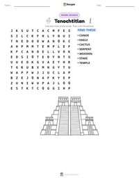 Tenochtitlan printable worksheet preview