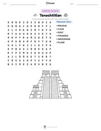Aperçu de la feuille de travail imprimable Tenochtitlan