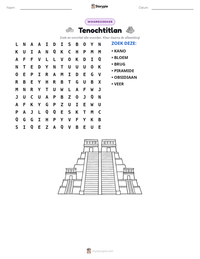 Tenochtitlan afdrukbare werkblad voorbeeld