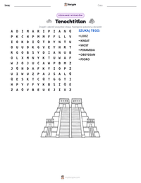 Podgląd drukowalnego arkusza ćwiczeń Tenochtitlan