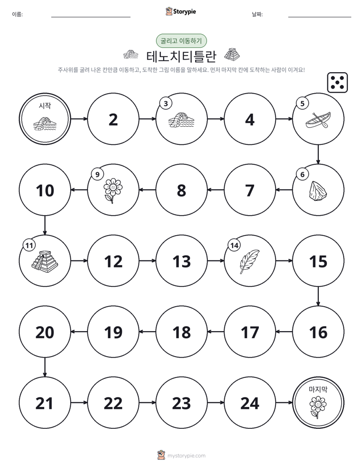 주사위 굴리고 이동하기 게임