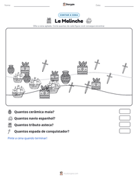 Prévia da folha de atividades imprimível La Malinche