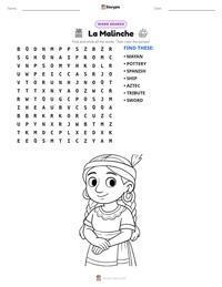 La Malinche printable worksheet preview