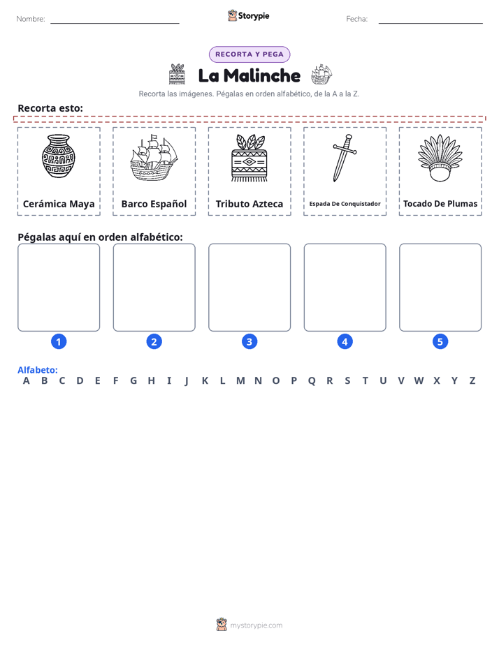 Cortar y Pegar el Alfabeto