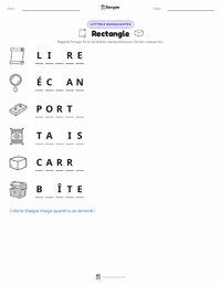 Aperçu de la feuille de travail imprimable Rectangle