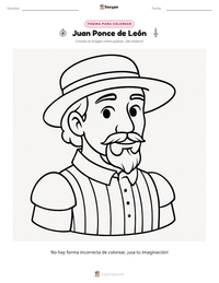 Vista previa de la hoja de trabajo imprimible de Juan Ponce de León