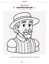 Aperçu de la feuille de travail imprimable Juan Ponce de León
