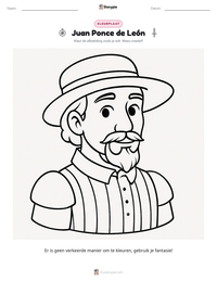 Juan Ponce de León afdrukbare werkblad voorbeeld