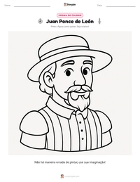 Prévia da folha de atividades imprimível Juan Ponce de León