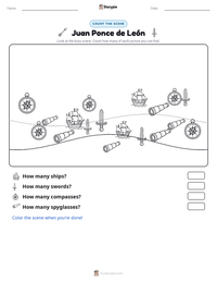 Juan Ponce de León printable worksheet preview