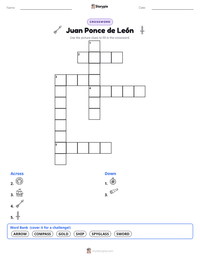 Juan Ponce de León printable worksheet preview
