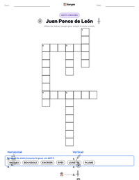 Aperçu de la feuille de travail imprimable Juan Ponce de León