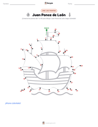 Vista previa de la hoja de trabajo imprimible de Juan Ponce de León