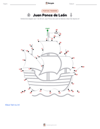 Juan Ponce de León afdrukbare werkblad voorbeeld