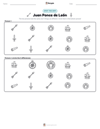 Juan Ponce de León printable worksheet preview