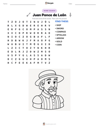 Juan Ponce de León printable worksheet preview