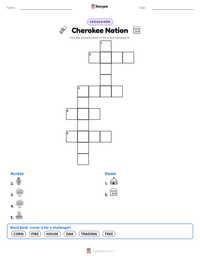 Cherokee Nation printable worksheet preview